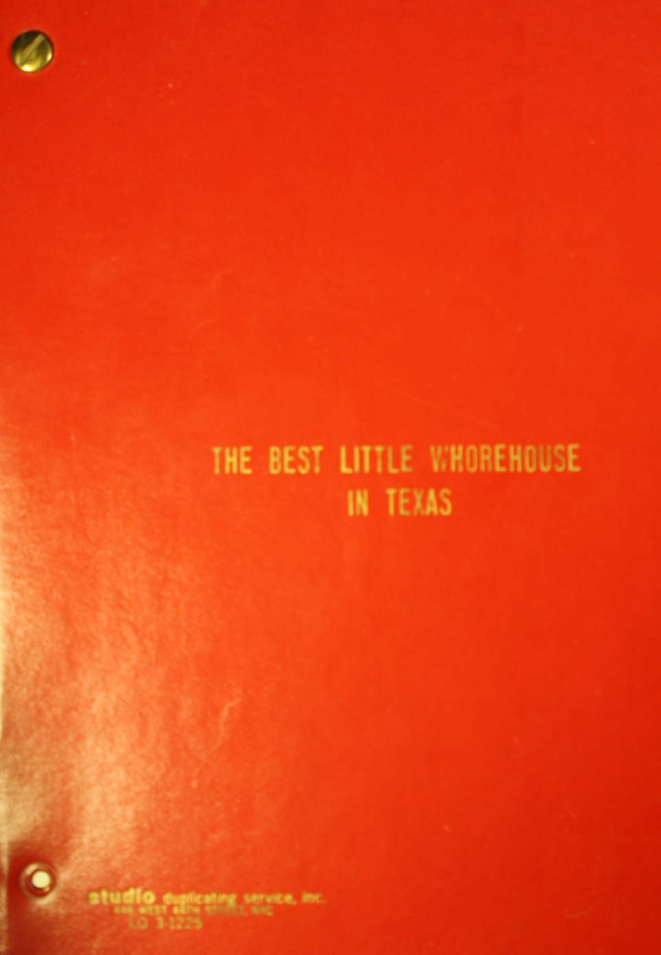 Image for The Best Little Whorehouse in Texas original script