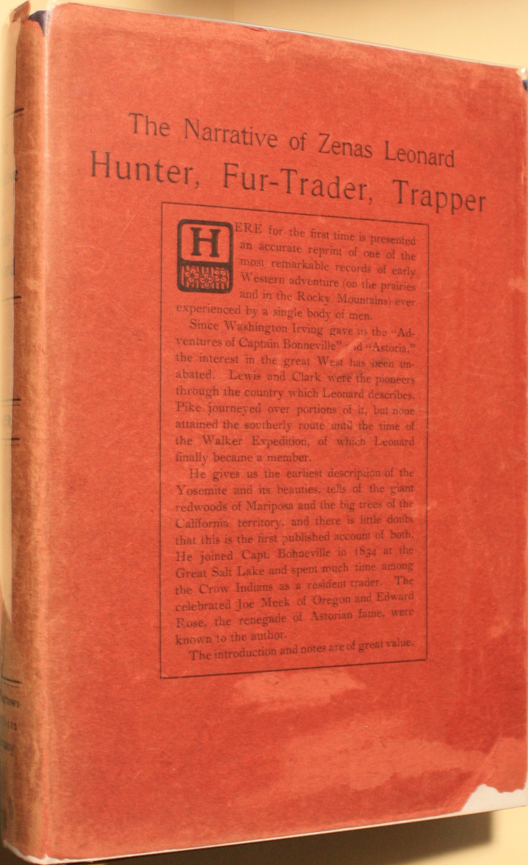 Adventures of Zenas Leonard Fur Trader and Trapper 1831-1836 Leonard's Narrative