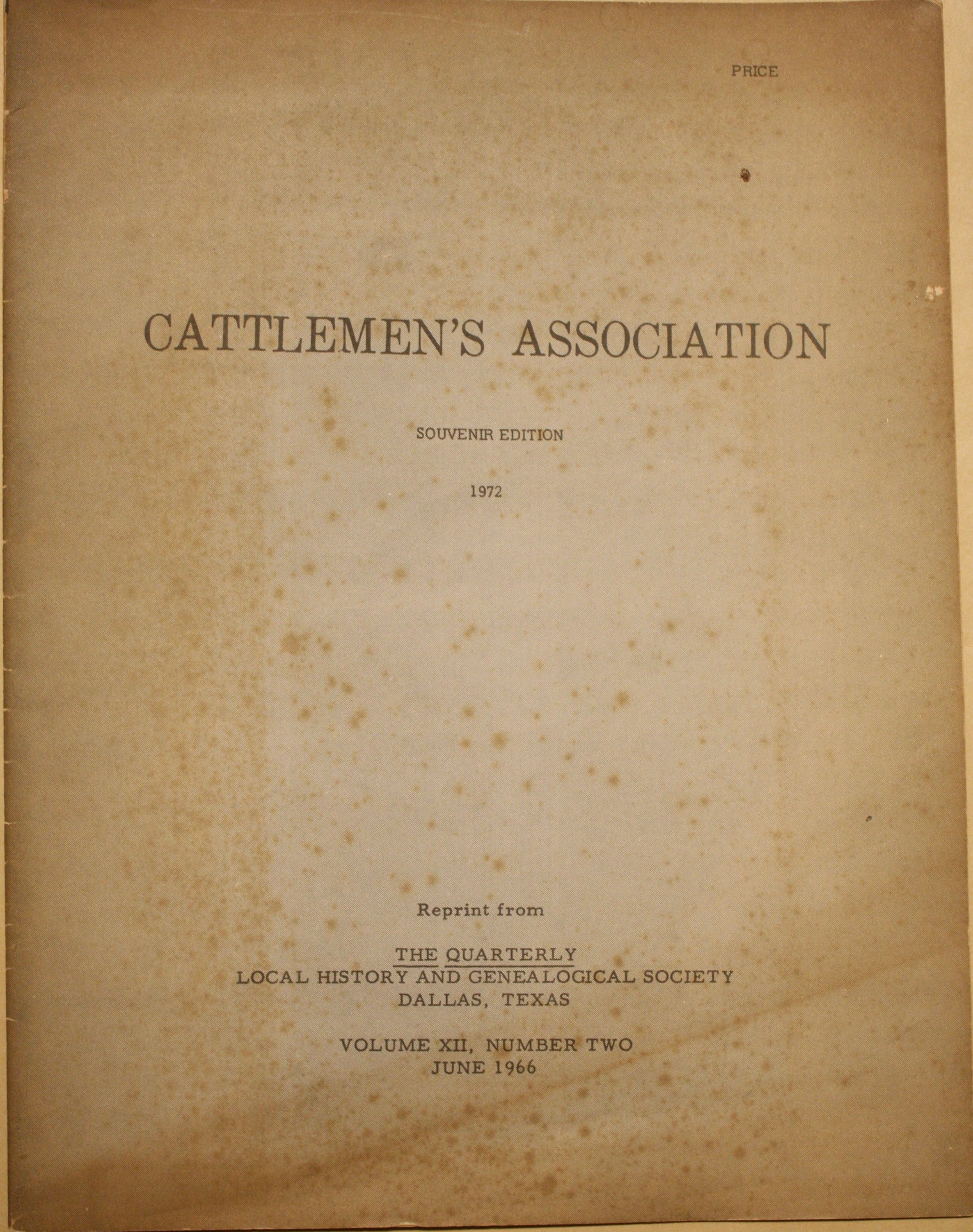 Cattlemen's Association Colonel Christopher L. Kit Carter. First President: List of Persons Registering Brands.