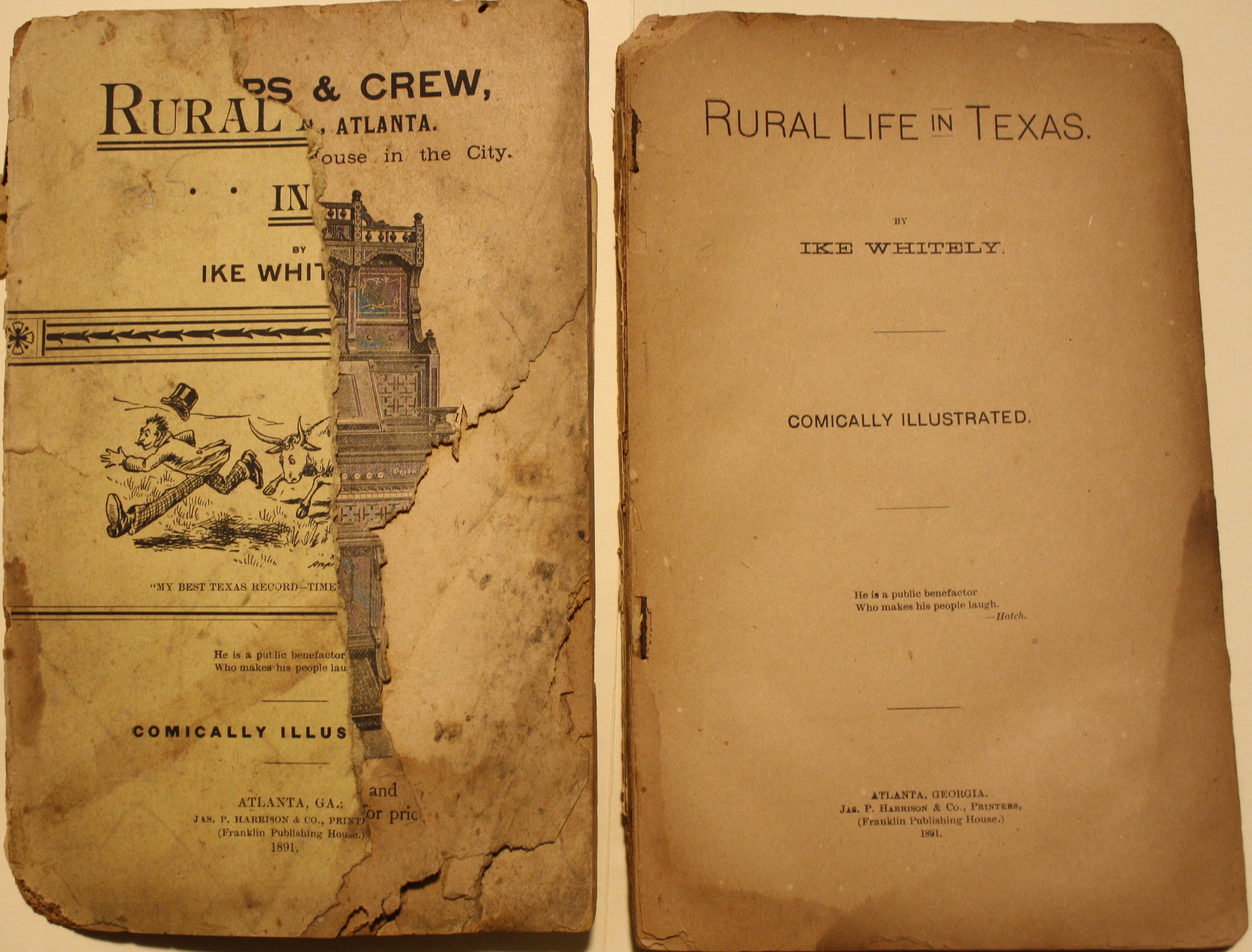 Rural Life in Texas Comically Illustrated 2 copies